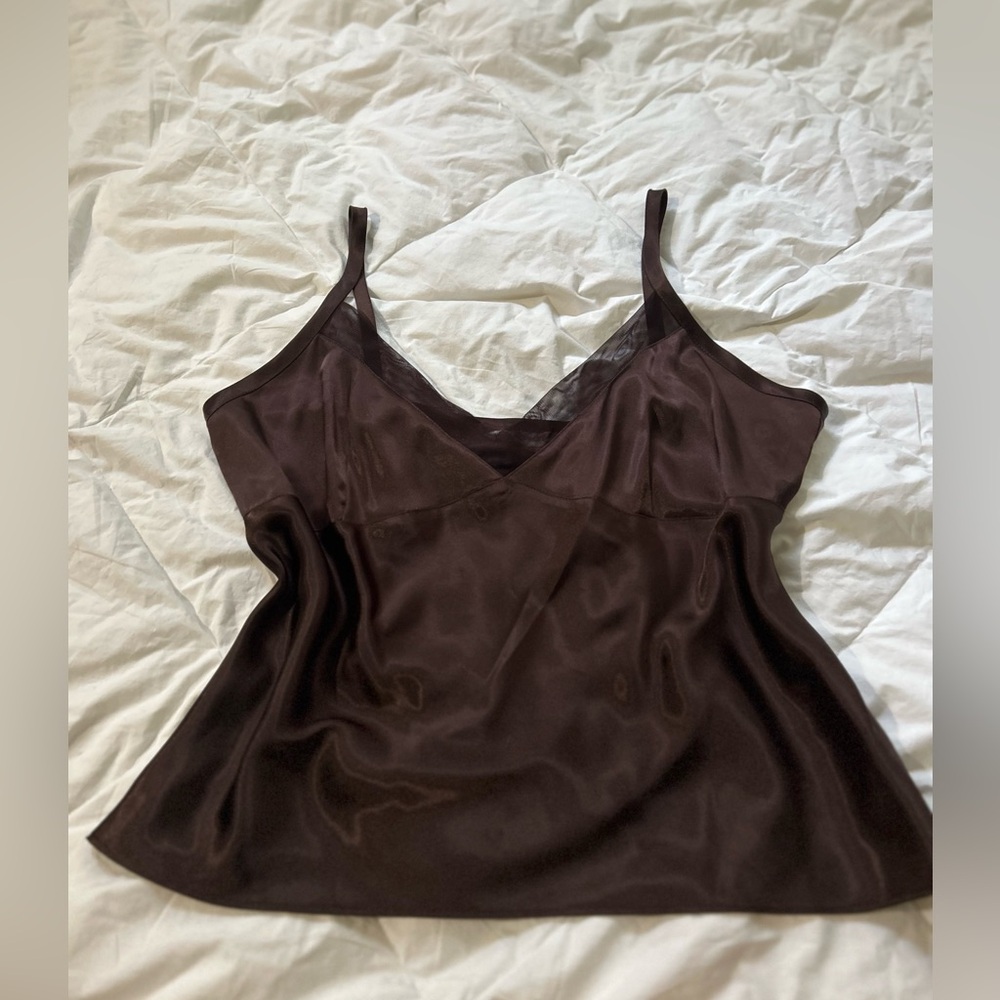 George Chocolate Satin Blouse